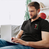 Free Palestine Fist Symbol Graphic Palestinian Flag Support Polo T-shirt, End Israeli Occupation For United Palestine Protest Gift Tee